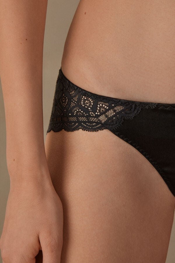 Bragas Intimissimi Silk And Lace Mujer Negros | XNCB-10298