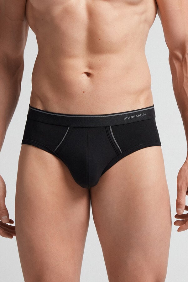 Bragas Intimissimi Superior Cotton Exposed Elastic Hombre Negros Grises Oscuro | CUYF-68271