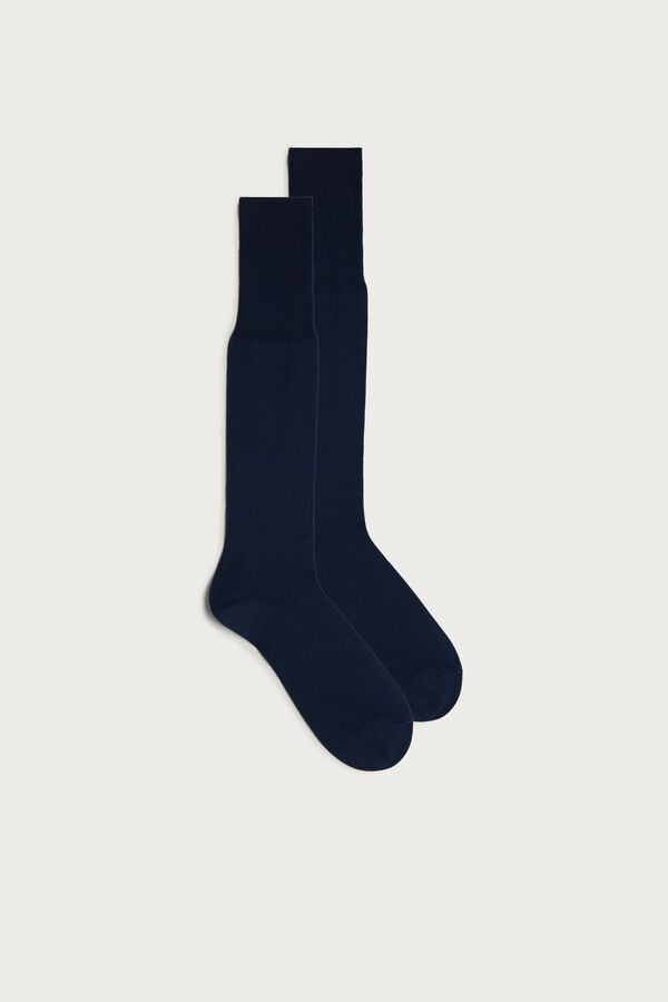 Calcetines Intimissimi Tall Sateen Egyptian Cotton Hombre Grises Claro Azules | MIFU-90216