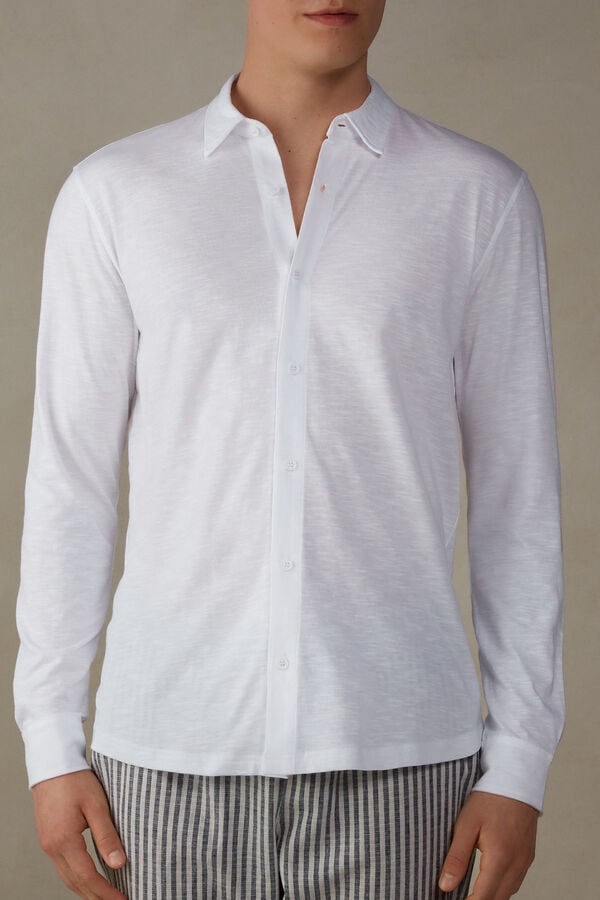 Camisa Intimissimi Slub Cotton Hombre Blancos | KTFV-20984