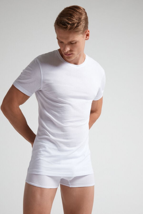 Camiseta Intimissimi Extrafine Superior Cotton Hombre Blancos | WRGS-23579