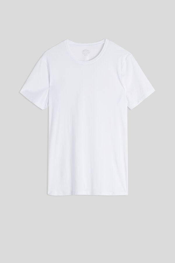 Camiseta Intimissimi Extrafine Superior Cotton Hombre Blancos | WRGS-23579