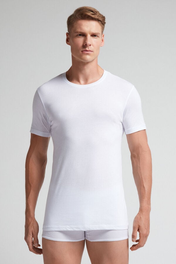 Camiseta Intimissimi Extrafine Superior Cotton Hombre Blancos | WRGS-23579