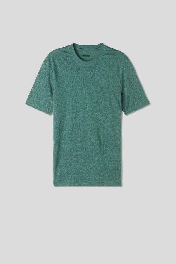 Camiseta Intimissimi Linen Hombre Verdes | MIHJ-21584