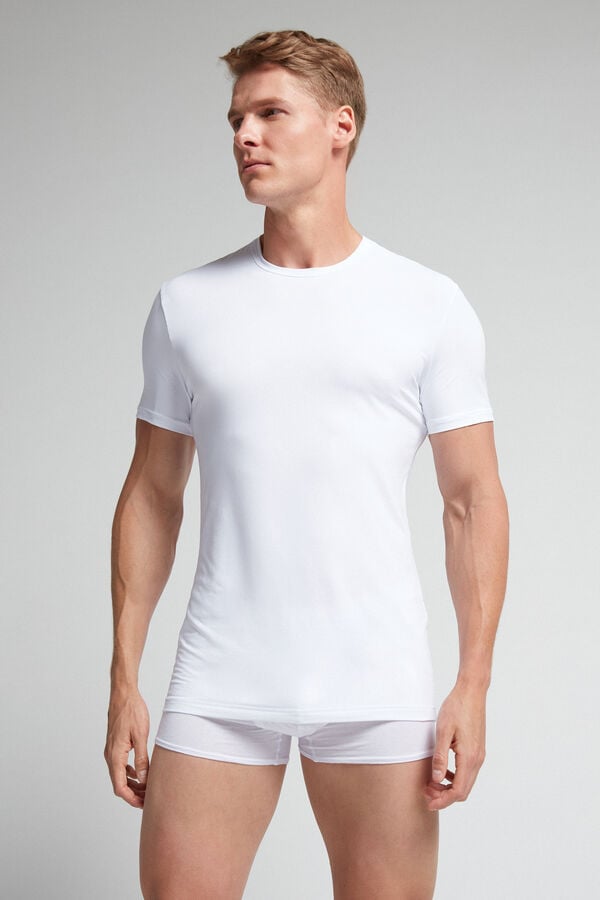 Camiseta Intimissimi Microfiber Hombre Blancos | MPZA-29853