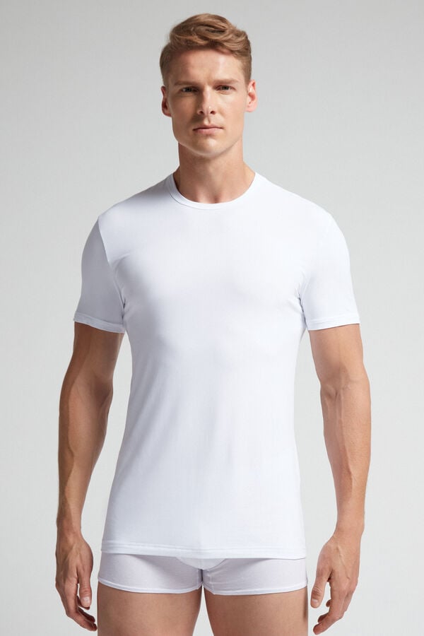 Camiseta Intimissimi Microfiber Hombre Blancos | MPZA-29853