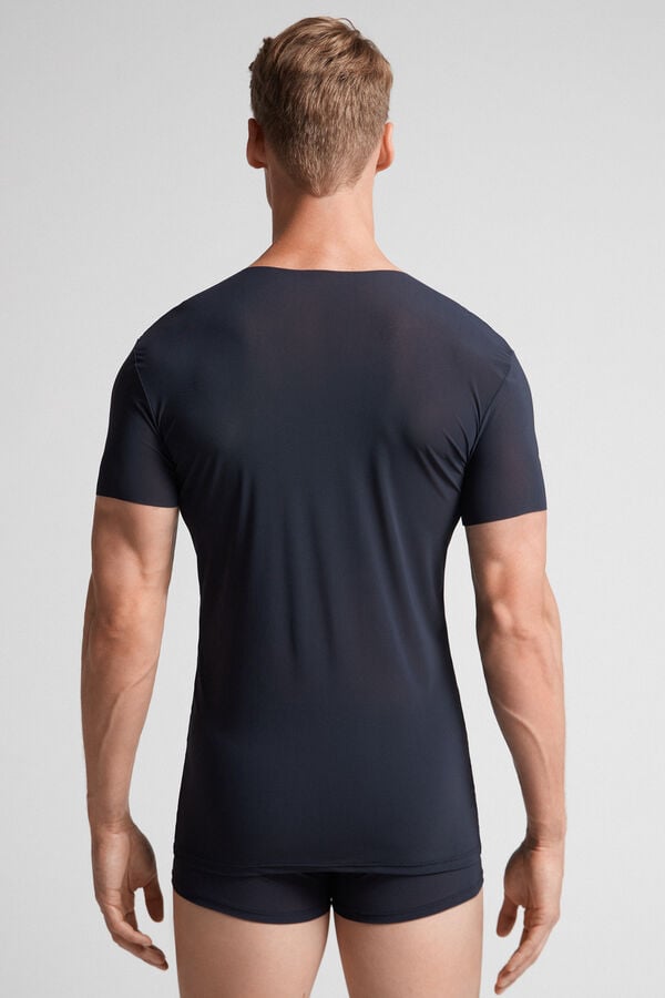 Camiseta Intimissimi Seamless Micromesh Hombre Negros | LTKZ-40862