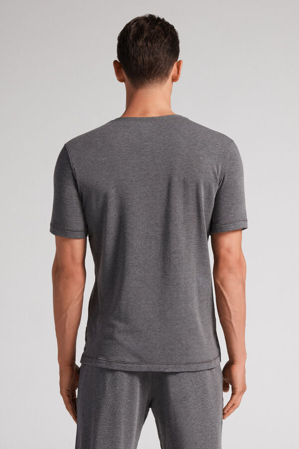 Camiseta Intimissimi Short-Sleeve Modal-Cashmere Hombre Grises Oscuro | SNJT-35708