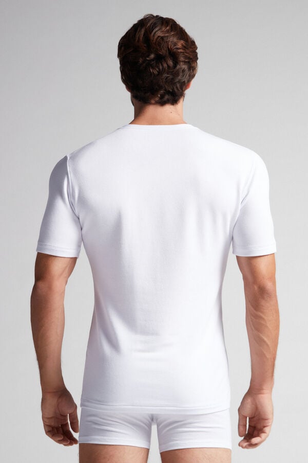 Camiseta Intimissimi Short-Sleeve Modal-Cashmere Hombre Blancos | FGSM-28463