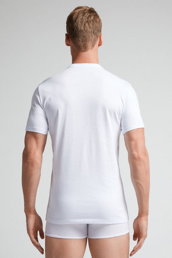 Camiseta Intimissimi Superior Cotton Henley Hombre Blancos | VTMN-89025