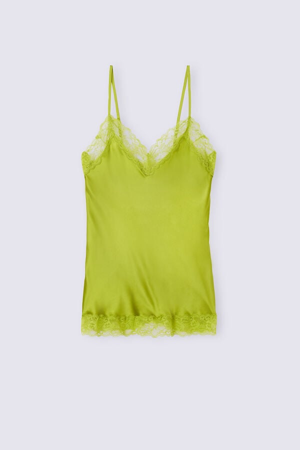 Camiseta sin Manga Intimissimi Lace And Silk Mujer Verdes | WAZN-15409