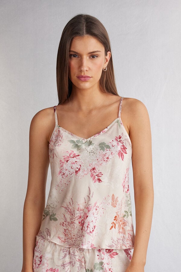 Camiseta sin Manga Intimissimi Secret Garden Satin Camisole Mujer Multicolor | QKOT-83594