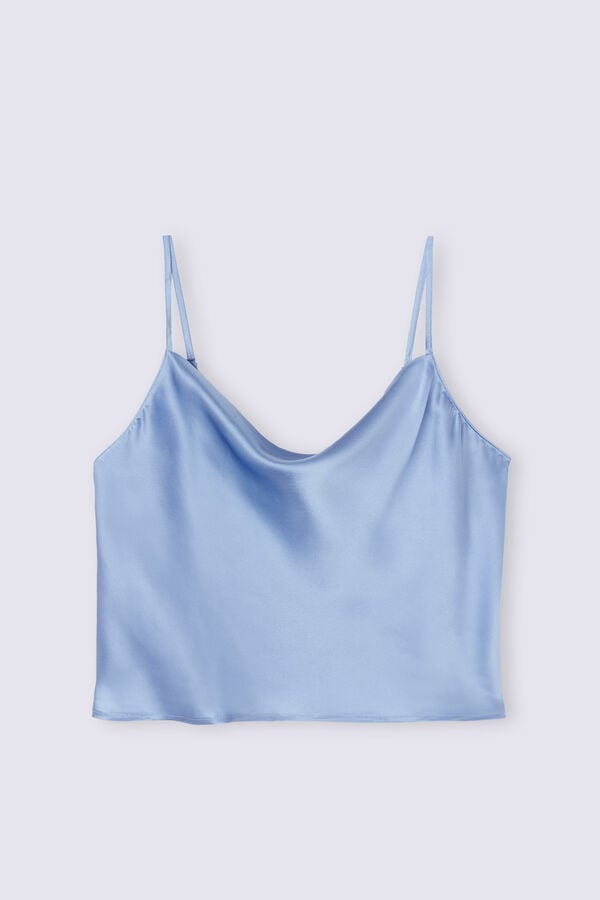 Camiseta sin Manga Intimissimi Silk Crop Camisole Mujer Azules | JAYP-10458