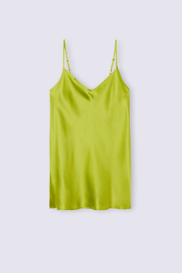 Camiseta sin Manga Intimissimi Silk Satin With V-Neckline Mujer Verdes | LTYW-81206