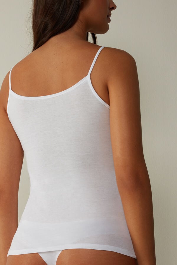 Camiseta sin Manga Intimissimi Ultrafresh Cotton Camisole Mujer Blancos | QWUB-28967