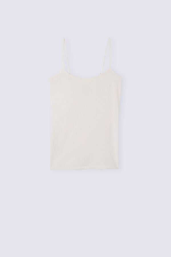 Camiseta sin Manga Intimissimi Wool Cotton Camisole Mujer Blancos | PCWD-67380