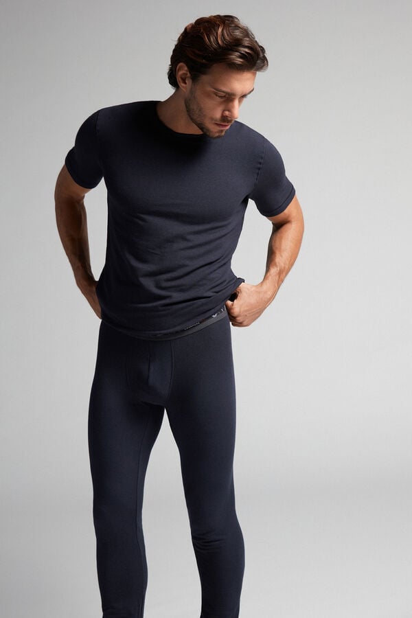 Leggins Intimissimi Modal-Cashmere Hombre Negros | REHF-07429