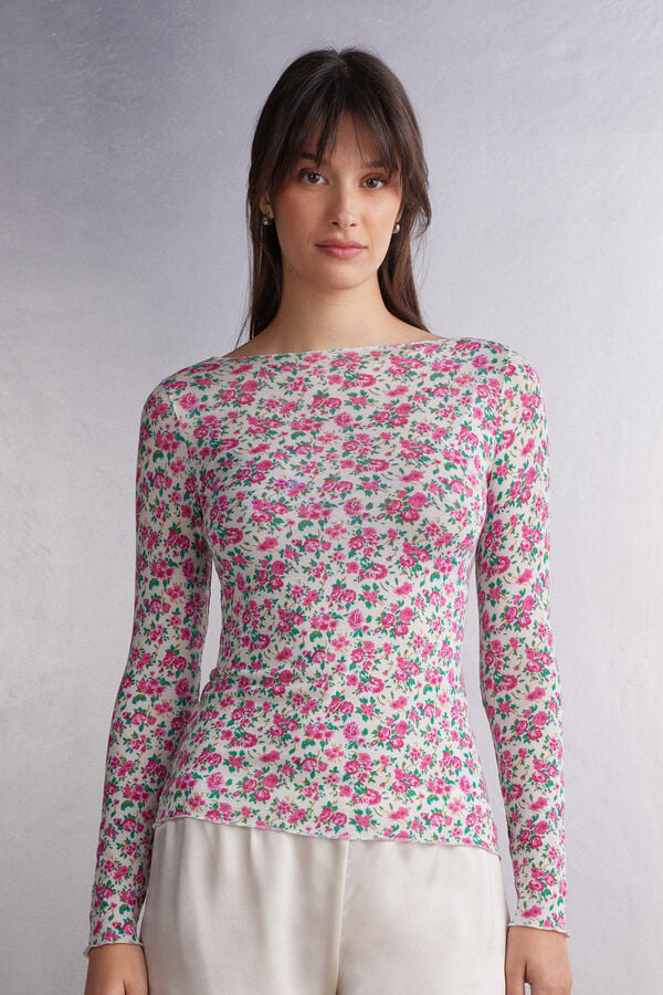 Manga Larga Intimissimi Life Is A Flower Bateau Neck In Modal Ultralight With Cashmere Mujer Multicolor | LURY-98135