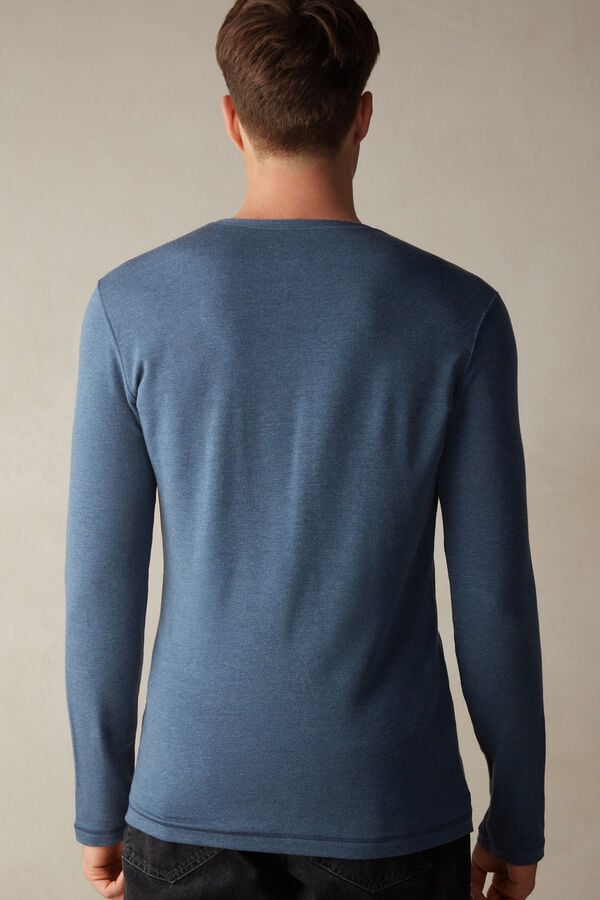 Manga Larga Intimissimi Modal-Cashmere Hombre Azules | XGTH-83279