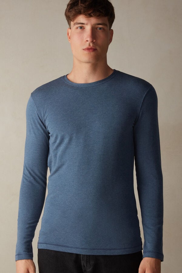 Manga Larga Intimissimi Modal-Cashmere Hombre Azules | XGTH-83279