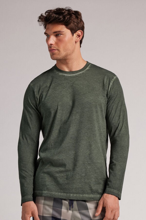 Manga Larga Intimissimi Washed Collection Cotton Hombre Verdes | EWCL-41520