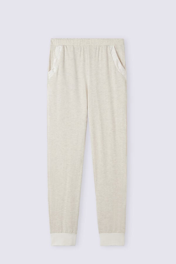 Pantalon Intimissimi Baby It’s Cold Outside Modal And Wool Jogger Mujer Blancos | LUQB-49610