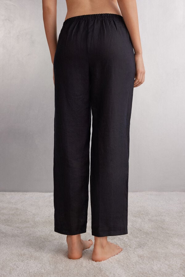 Pantalon Intimissimi Linen Cloth Mujer Negros | YTUN-28193