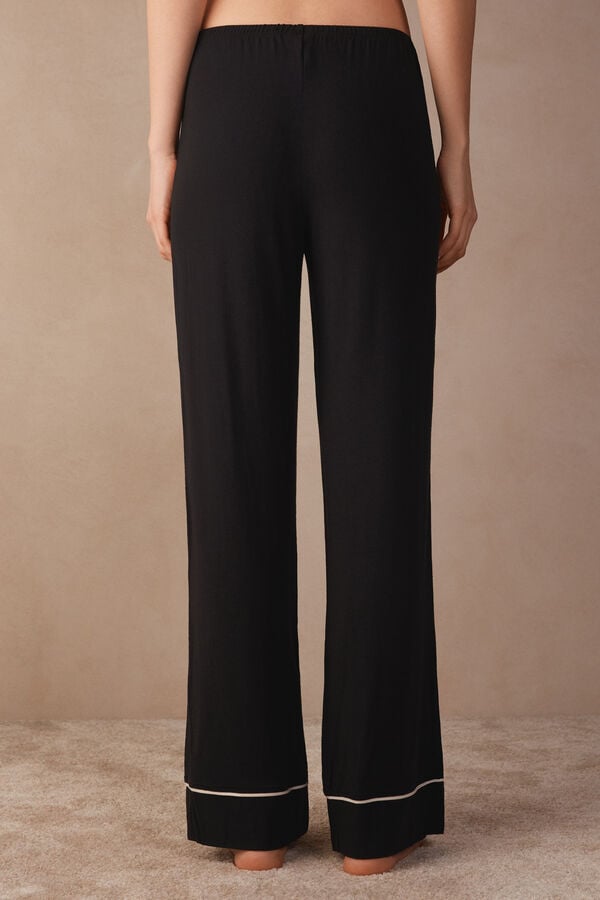 Pantalon Intimissimi Pretty Flowers Full Length Modal Mujer Negros Blancos | JARV-40986