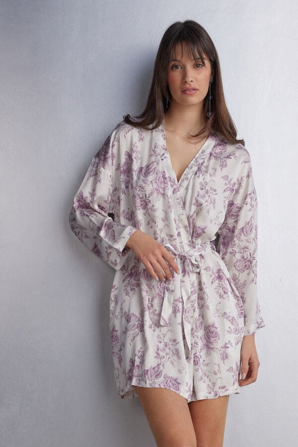 Pijama Intimissimi Graceful Simplicity Satin Kimono Mujer Rosas | TKEI-72634