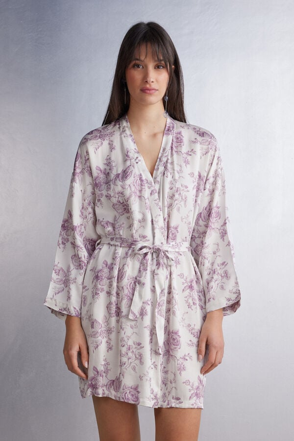 Pijama Intimissimi Graceful Simplicity Satin Kimono Mujer Rosas | TKEI-72634