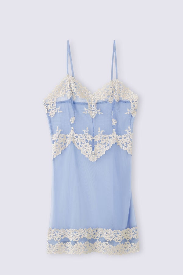 Pijama Intimissimi Pretty Flowers Babydoll Mujer Azules Blancos | VDRT-26314