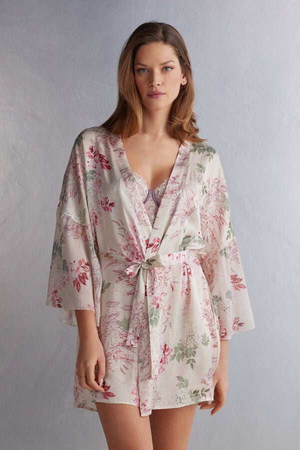 Pijama Intimissimi Secret Garden Satin Kimono Mujer Multicolor | LSXM-96304