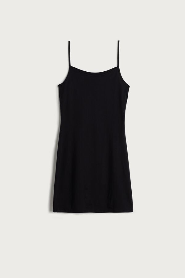 Pijama Intimissimi Ultrafresh Cotton Chemise Mujer Negros | AMFK-27104