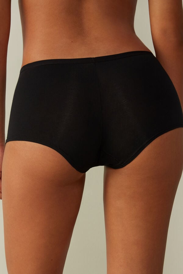 Short Intimissimi Cotton Boyshorts Mujer Negros | CRNX-31682