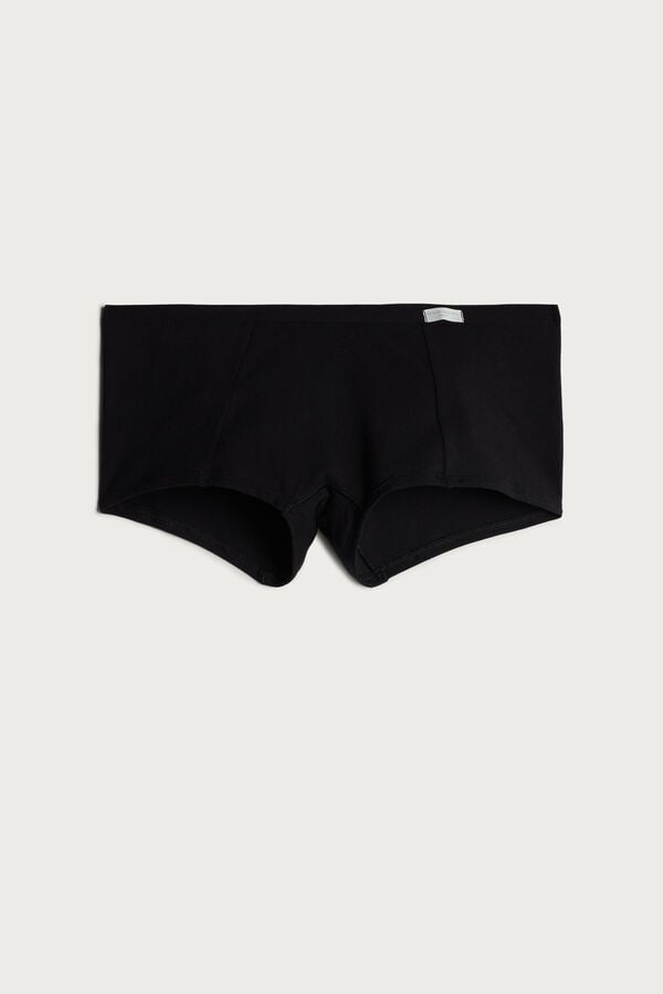 Short Intimissimi Cotton Boyshorts Mujer Negros | CRNX-31682