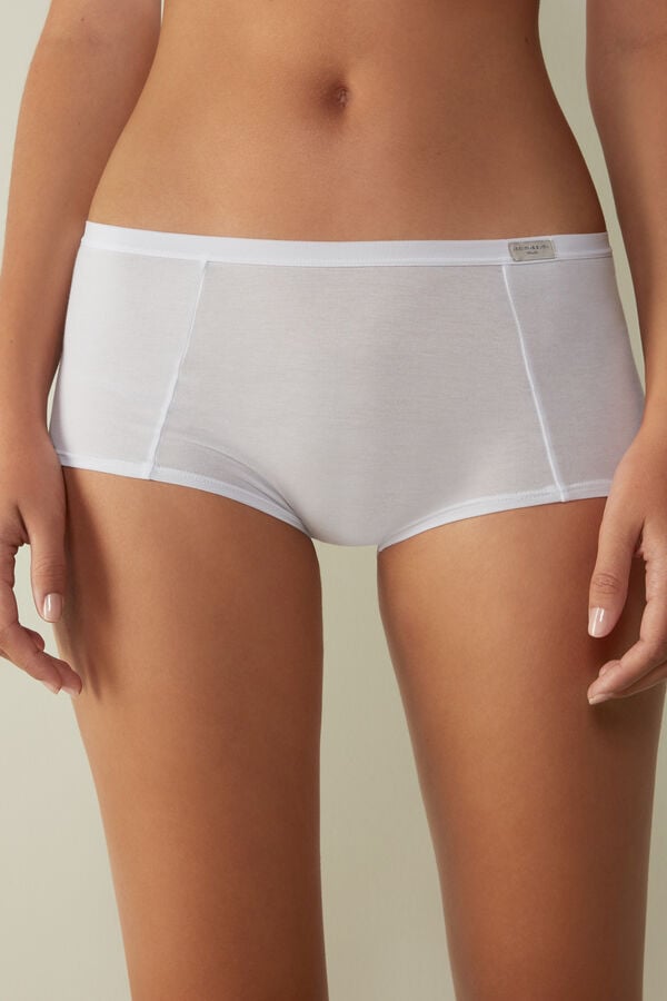 Short Intimissimi Cotton Boyshorts Mujer Blancos | TZVP-34201