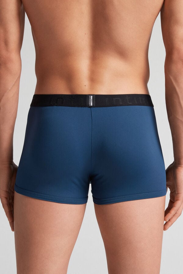 Short Intimissimi Microfiber Logo Hombre Azules Negros | UZVG-37540