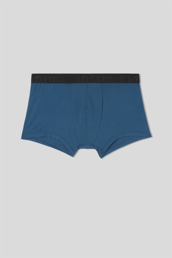 Short Intimissimi Microfiber Logo Hombre Azules Negros | UZVG-37540