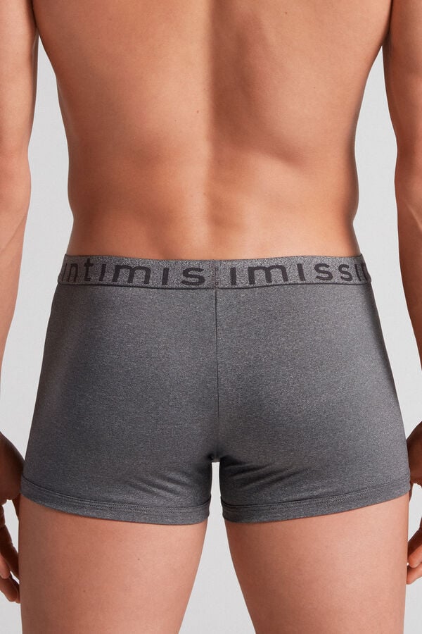 Short Intimissimi Microfiber Logo Hombre Grises Oscuro | JRZK-85291