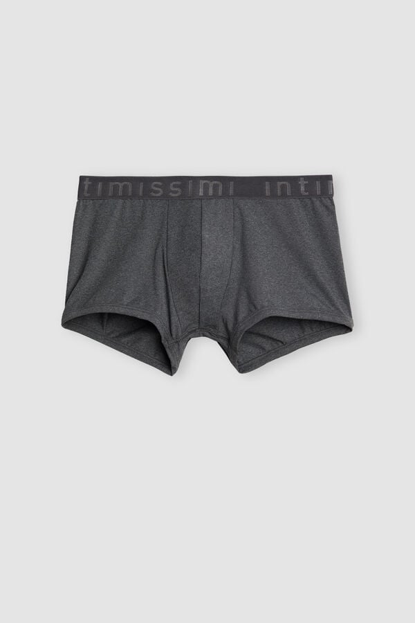 Short Intimissimi Microfiber Logo Hombre Grises Oscuro | JRZK-85291