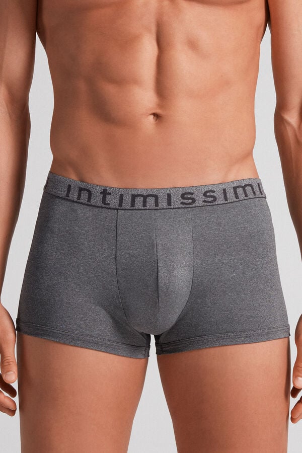 Short Intimissimi Microfiber Logo Hombre Grises Oscuro | JRZK-85291