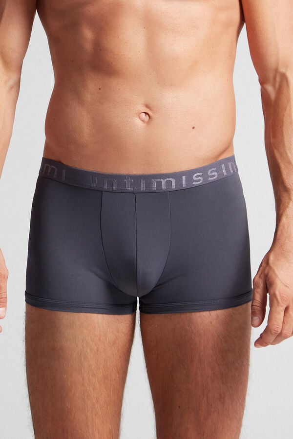 Short Intimissimi Microfiber Logo Hombre Grises | NBXD-35021