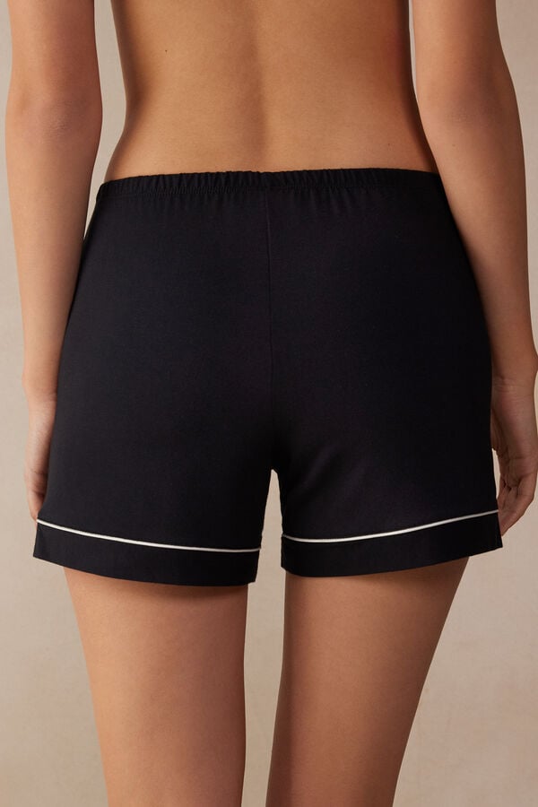 Short Intimissimi Modal With Contrast Trim Mujer Negros | KFUB-75042