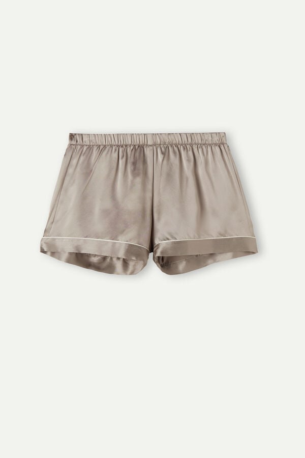 Short Intimissimi Silk With Contrast Trim Mujer Beige | IDMS-24503