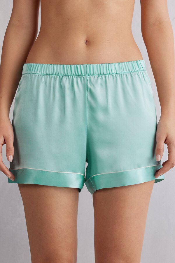 Short Intimissimi Silk With Contrast Trim Mujer Verdes | NBZL-76418