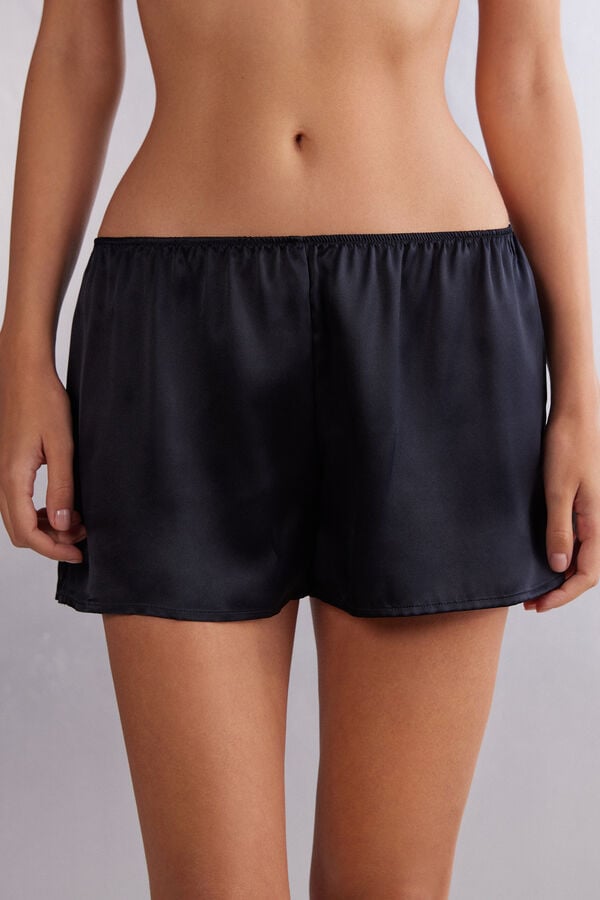 Short Intimissimi Smooth Silk-Satin Mujer Negros | HCKU-28693