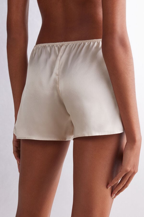 Short Intimissimi Smooth Silk-Satin Mujer Blancos | XJRQ-30697