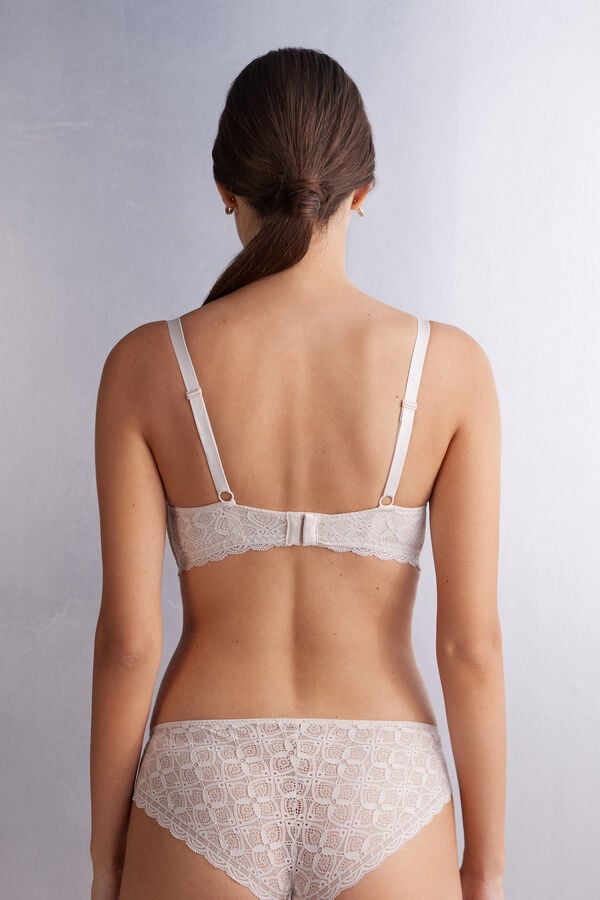 Sujetador Intimissimi Adele Triangle Lace Mujer Creme Rosas | WAZN-20395