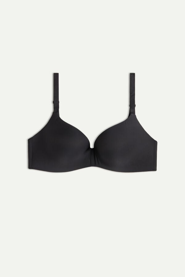 Sujetador Intimissimi Adele Wireless Boost Triangle Ultralight Microfiber Mujer Negros | OJWI-61842