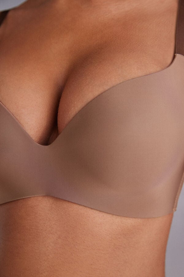 Sujetador Intimissimi Adele Wireless Boost Triangle Ultralight Microfiber Mujer Beige Oscuro | MNAL-12504